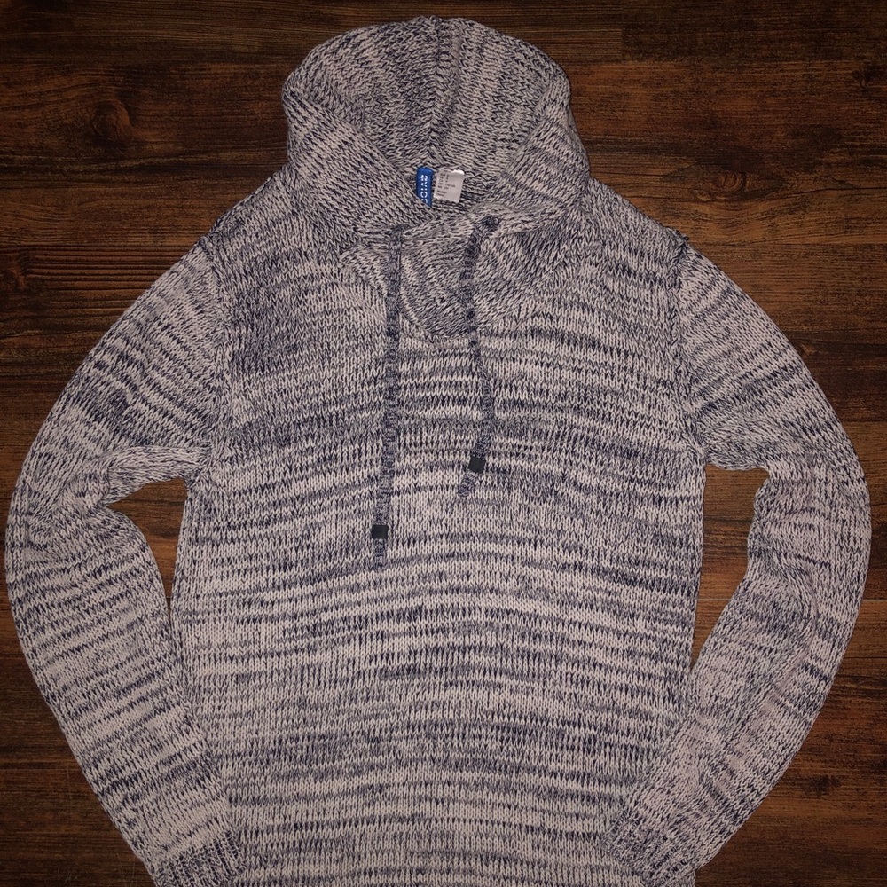 Divided by H&M Oversized Cowl Neck Knit Sweater Gray Marled Small